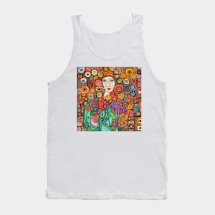 Woman with flowers Tank Top